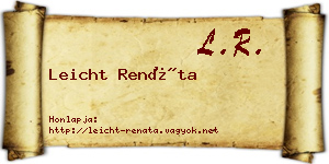 Leicht Renáta névjegykártya